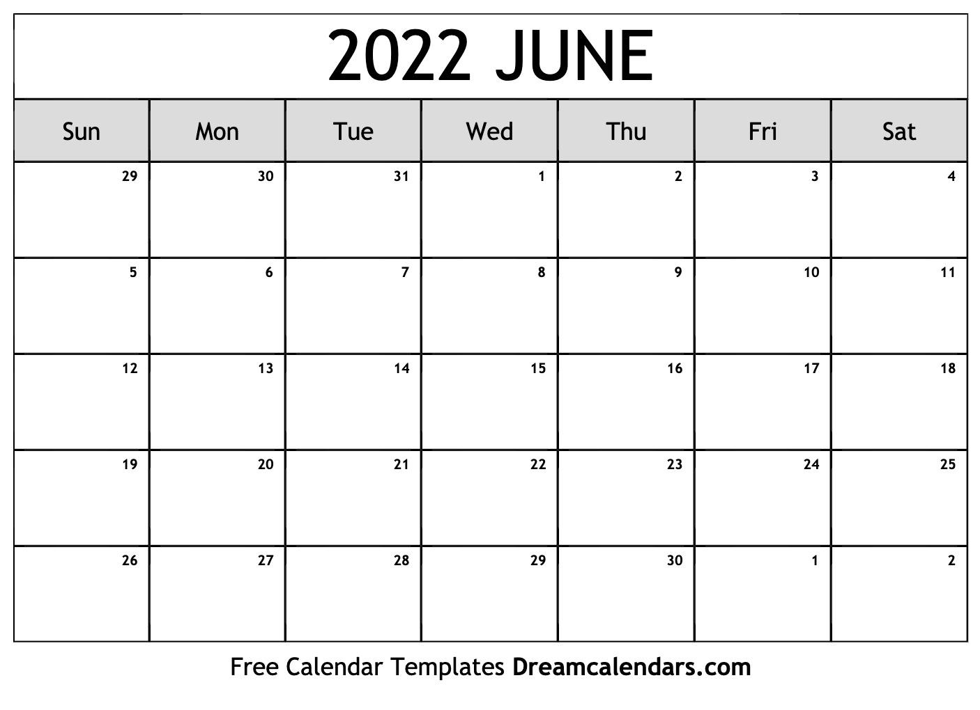 Collect June 2022 Calendar Image