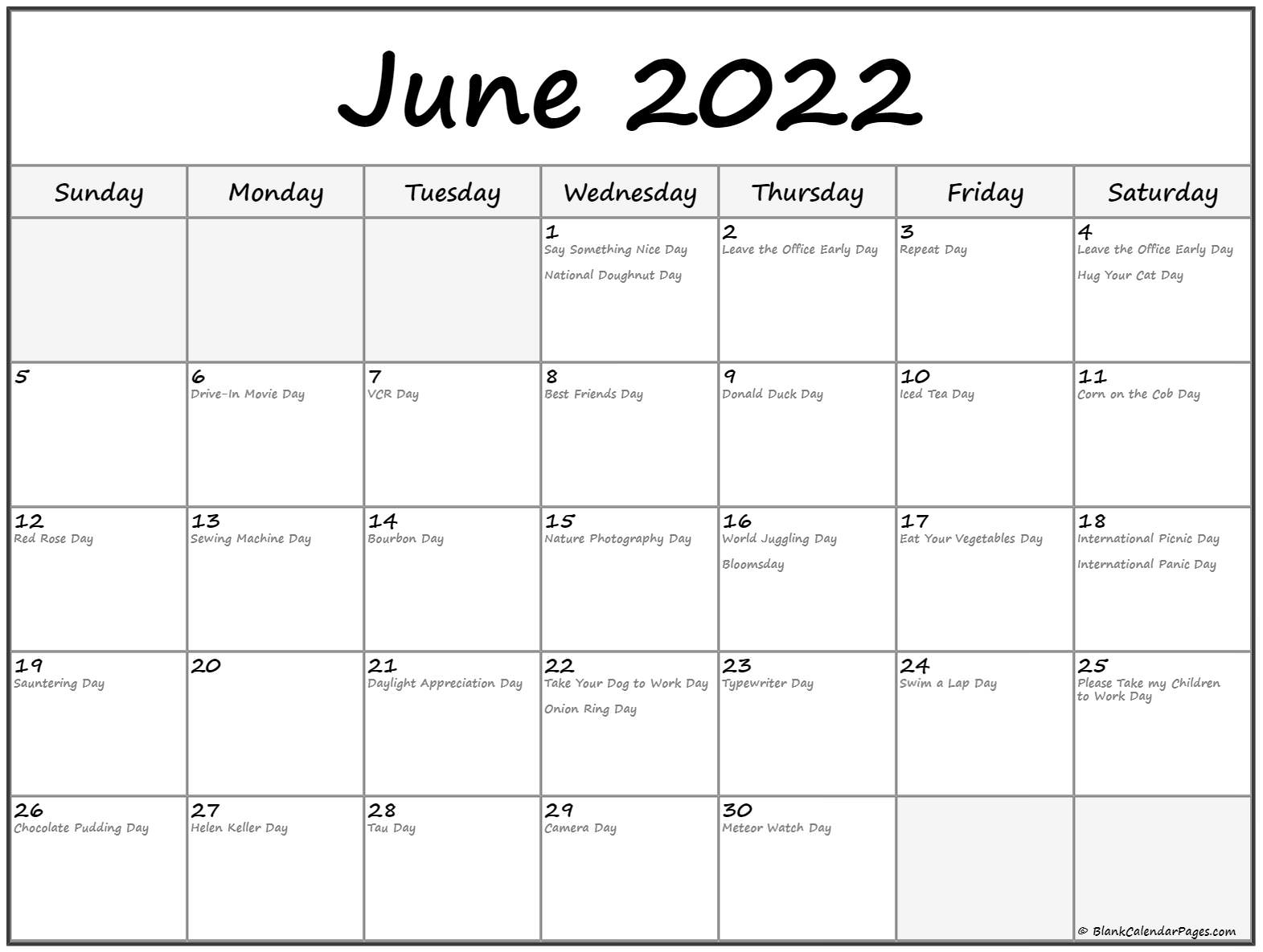 Collect June 2022 Calendar Image