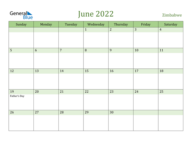 Collect June 2022 Calendar With Holidays Printable