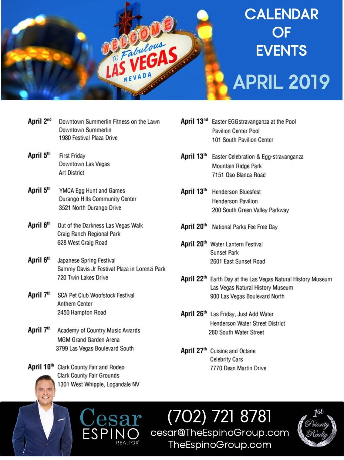 Collect Las Vegas Calendar March 2022