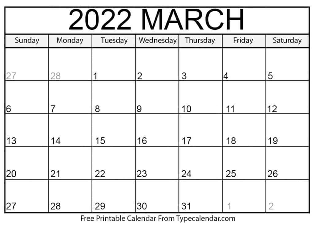 Collect Lunar Calendar 2022 March
