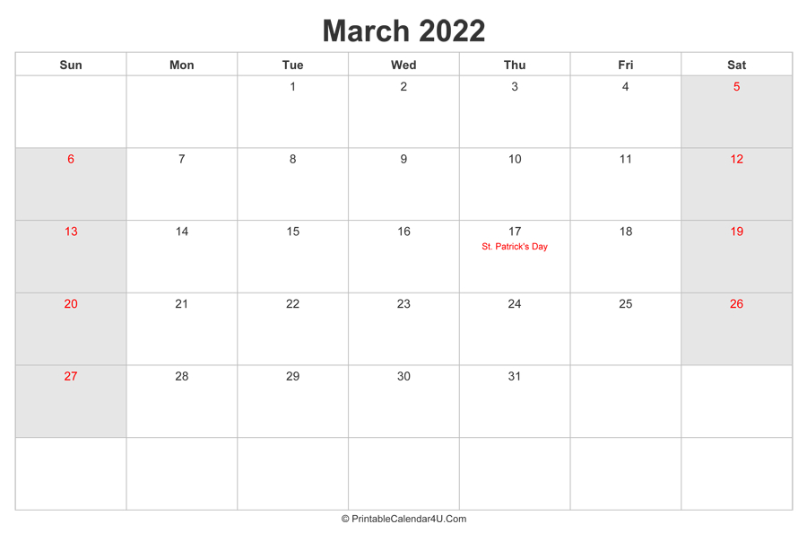 Collect March 18 2022 Calendar