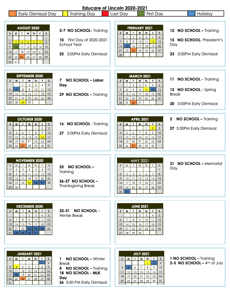 Collect March 2022 School Calendar
