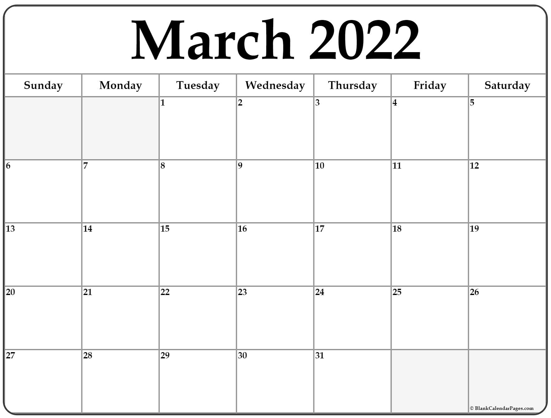 Collect March 2022 Tithi Calendar