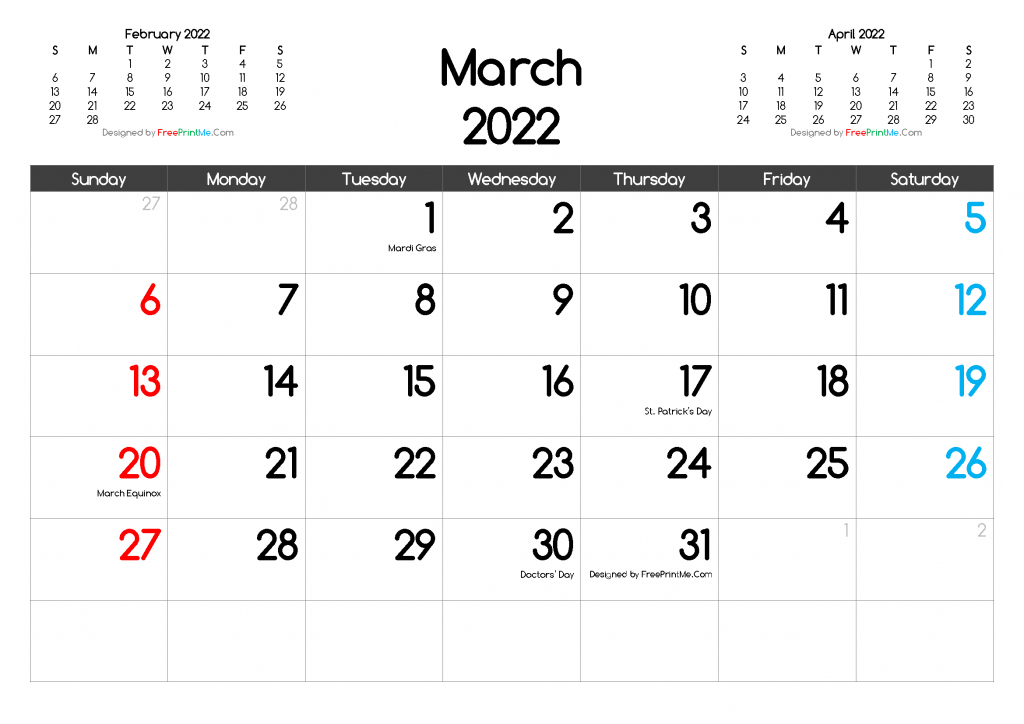 Collect March 3 2022 Calendar