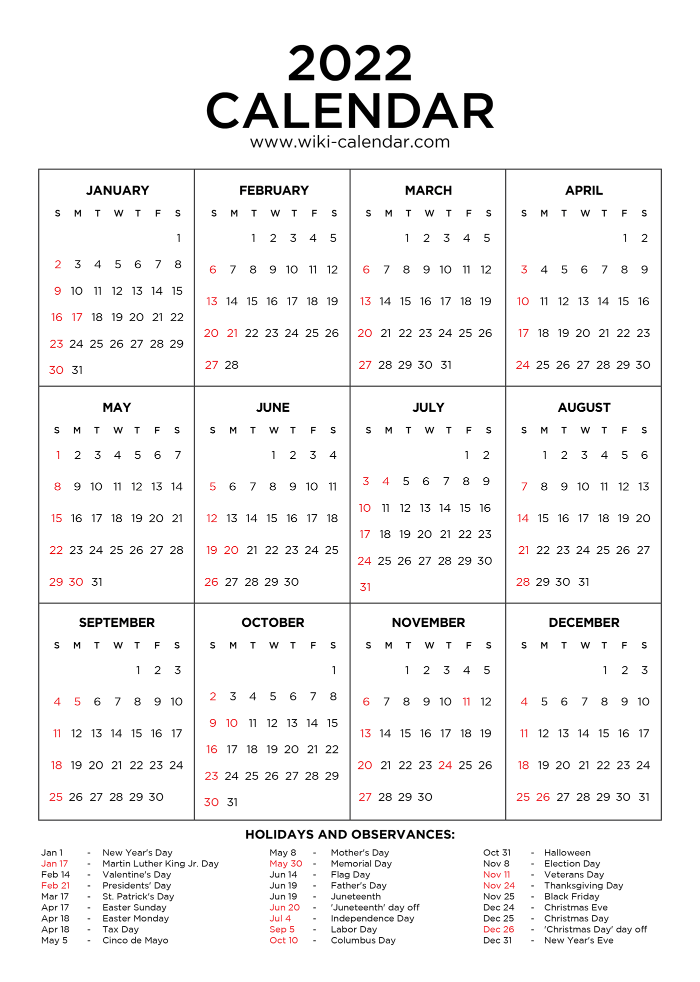 Collect May 31 2022 Calendar