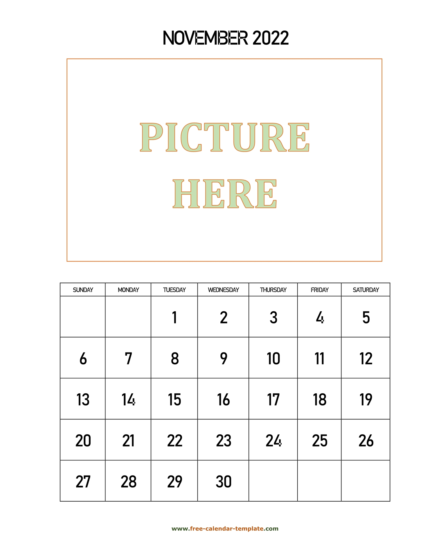 Collect November 2022 Calendar Printable Free