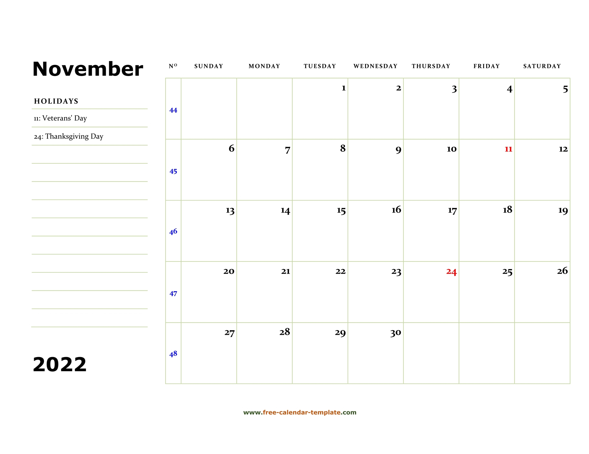 Collect November 2022 Islamic Calendar