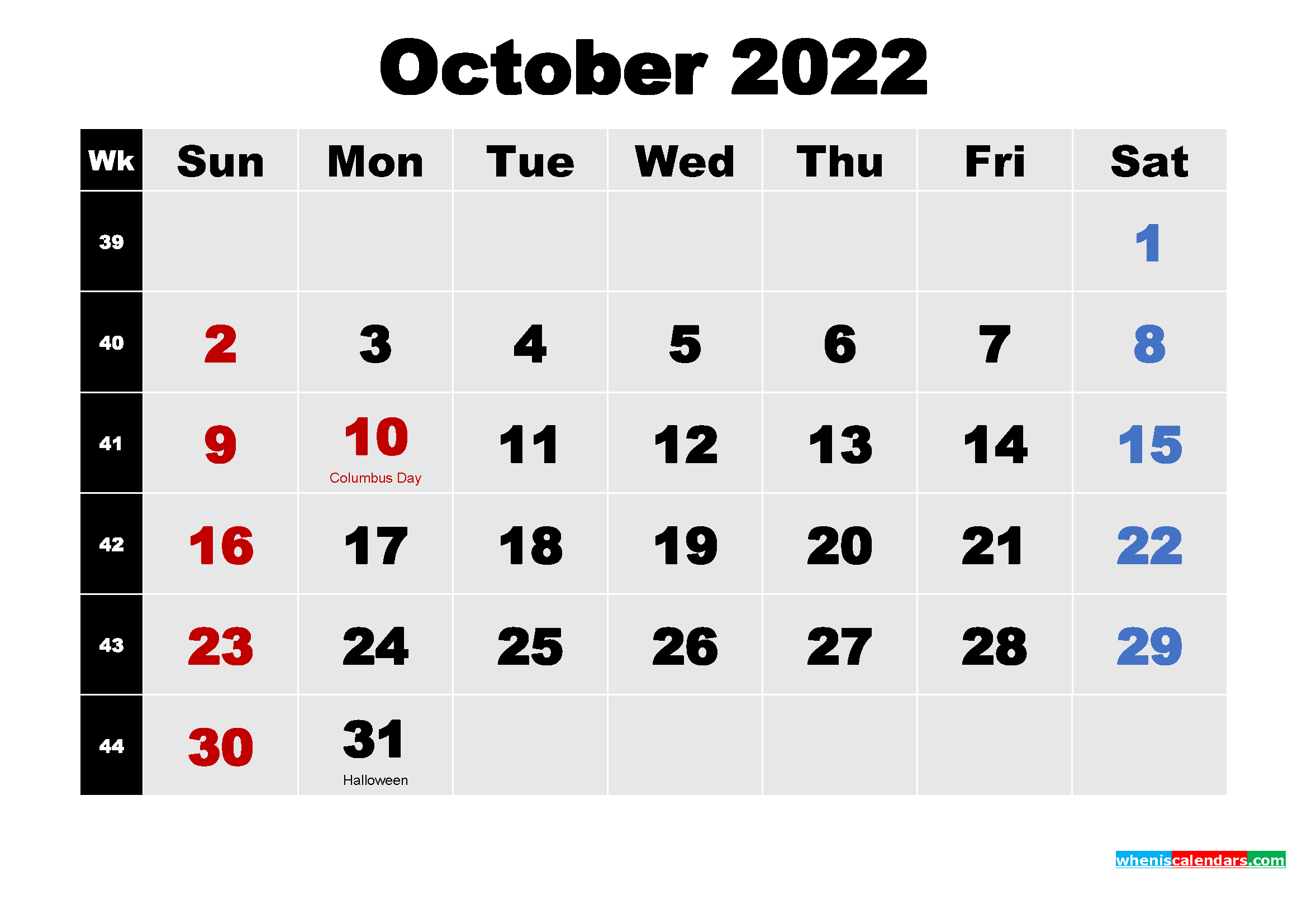Collect October 14 2022 Calendar