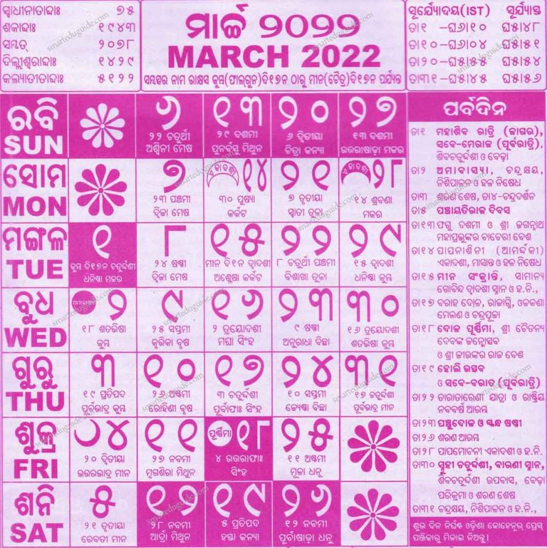 Collect Odia Calendar 2022 April Month