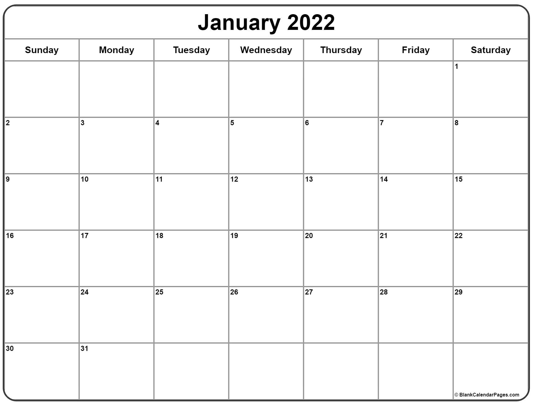 Collect Online Calendar January 2022