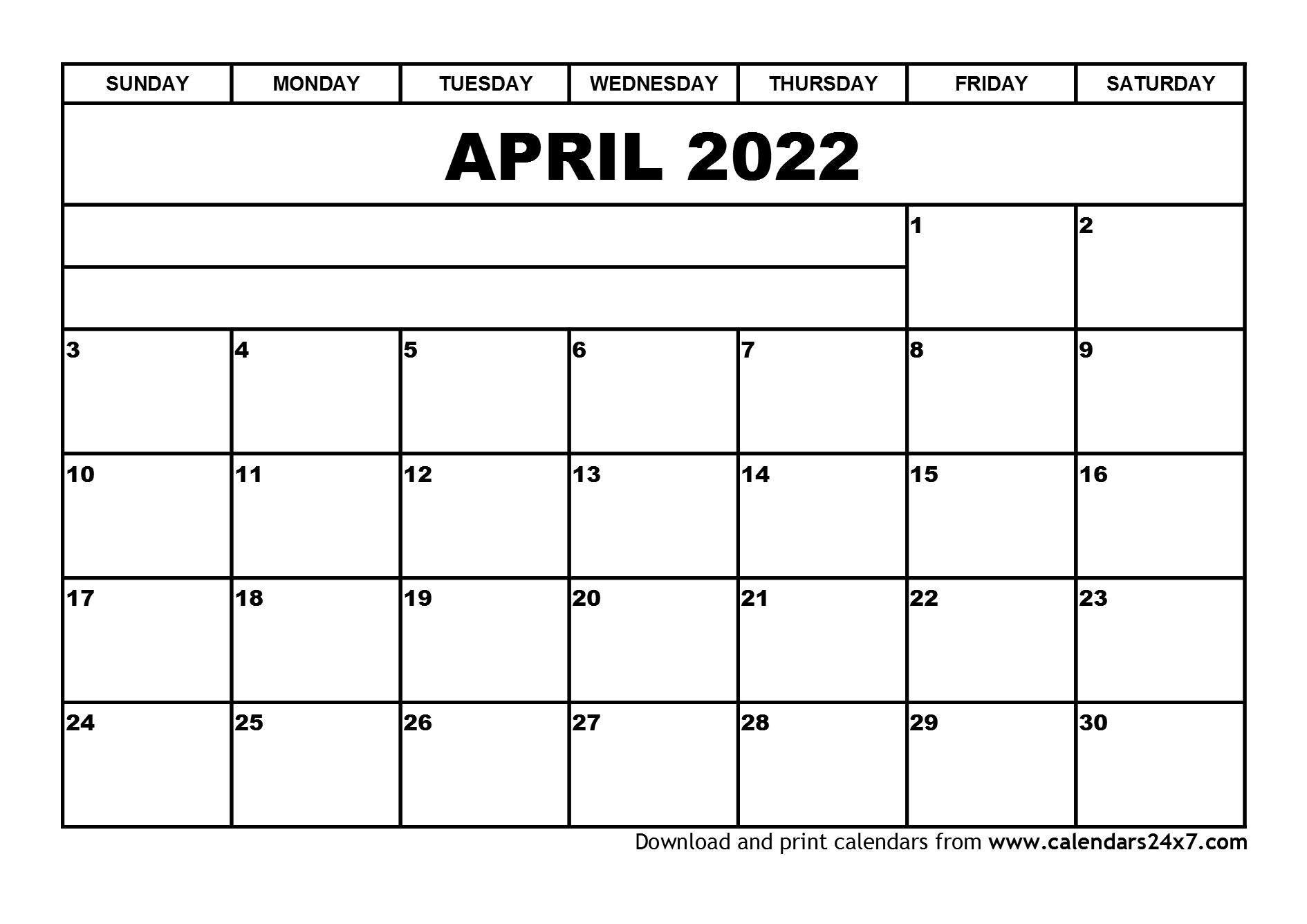 Collect Printable Calendar For April 2022