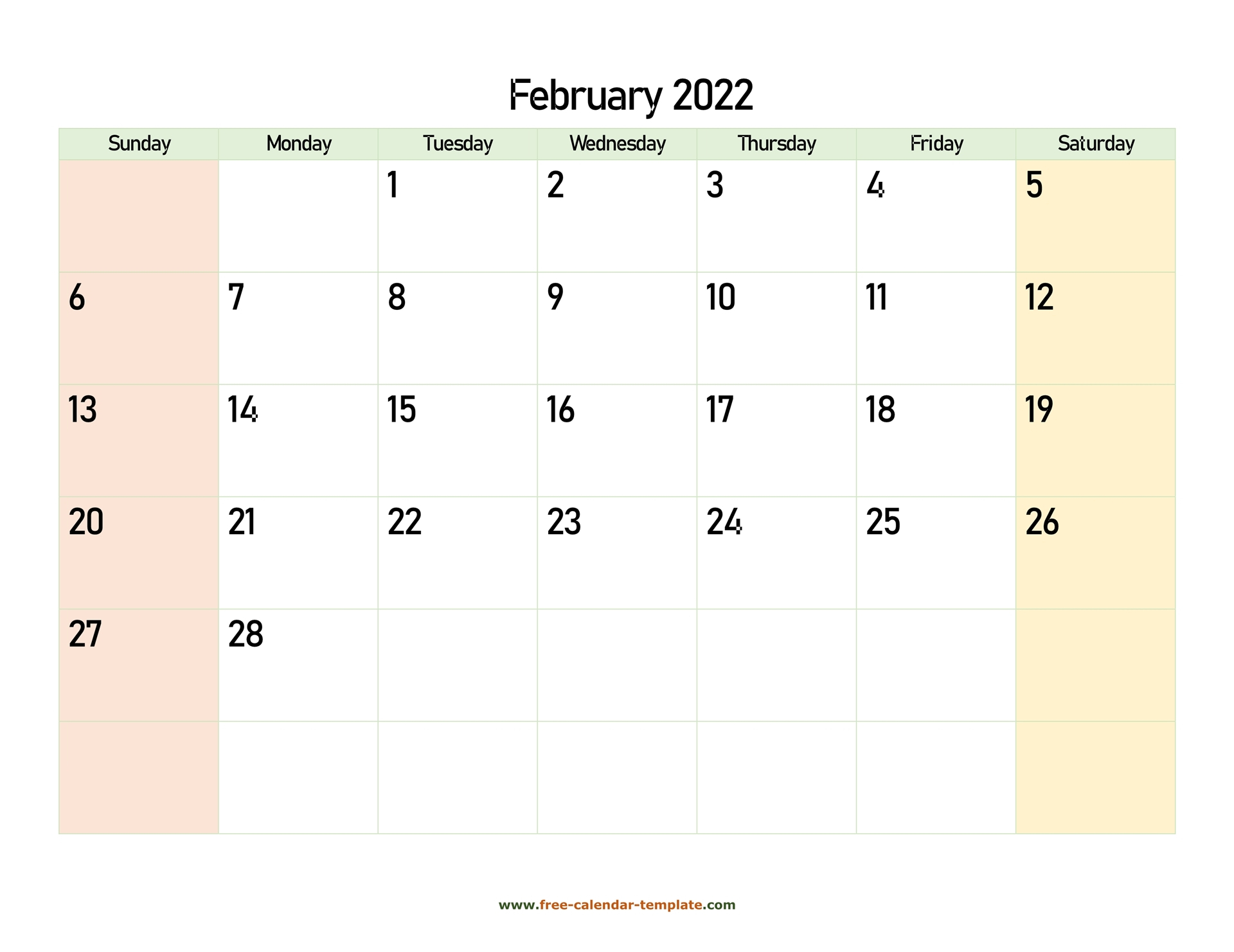 Collect Printable Calendar For February 2022