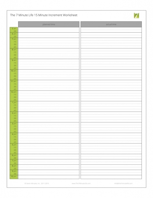 Collect Printable Daily Planner With 15 Minute Increments