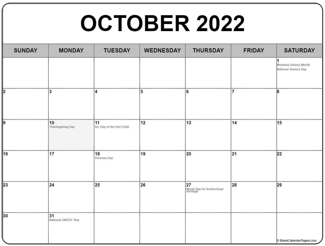 Collect Rajasthan Calendar October 2022