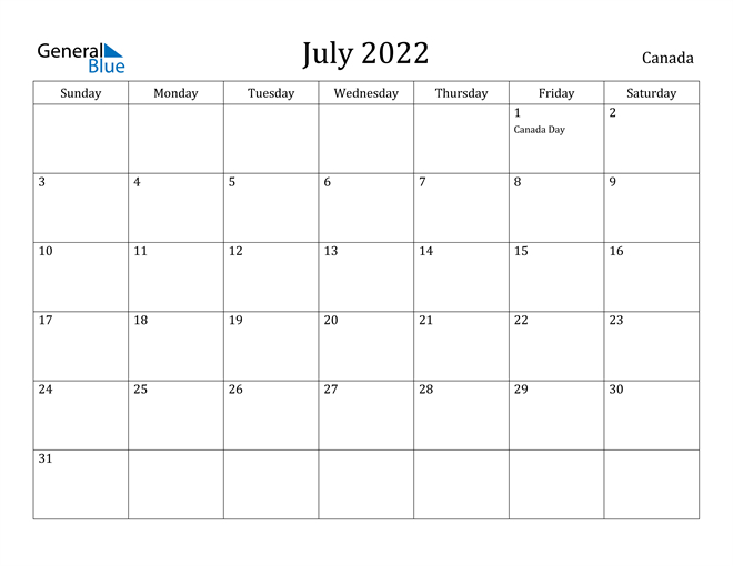 Collect Show Calendar For July 2022
