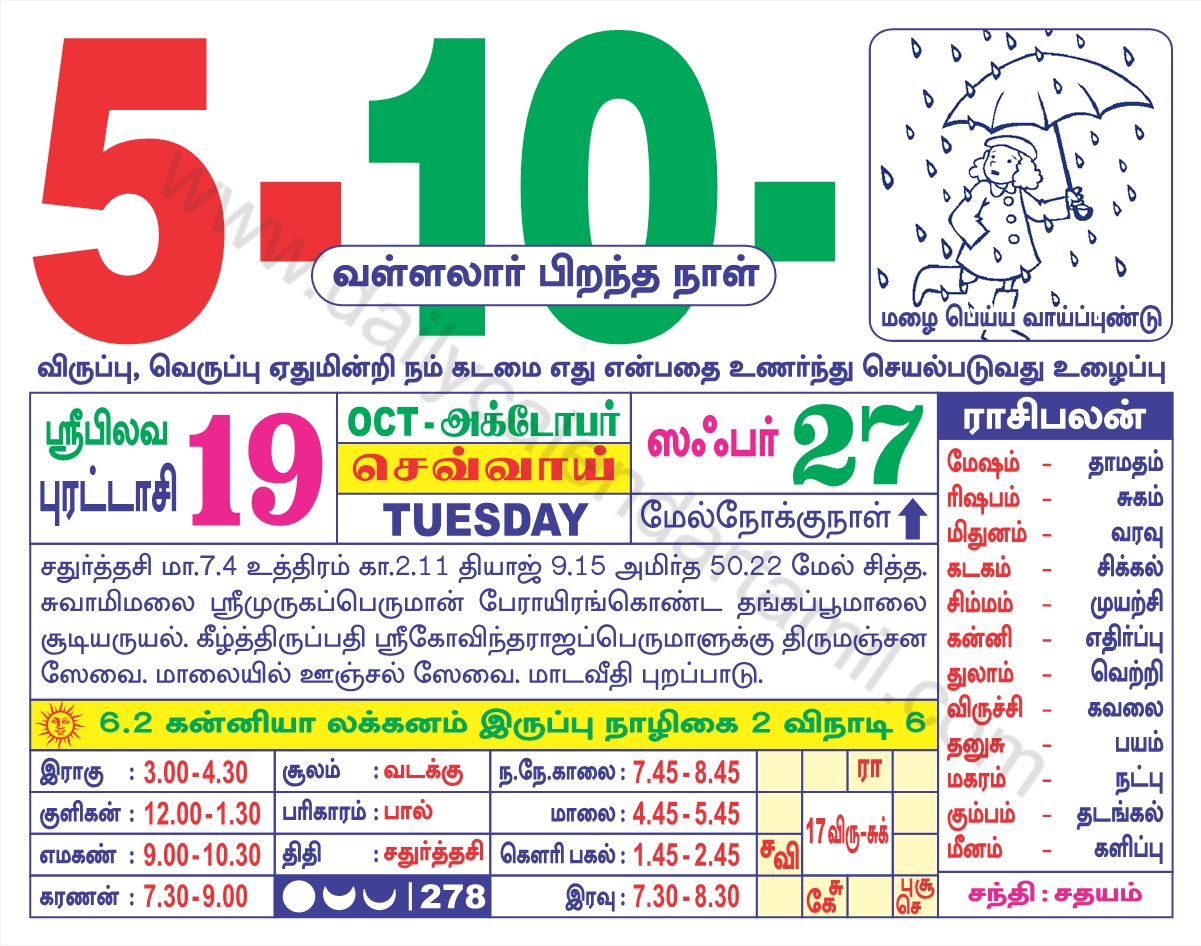 Collect Tamil Daily Calendar 2022 April