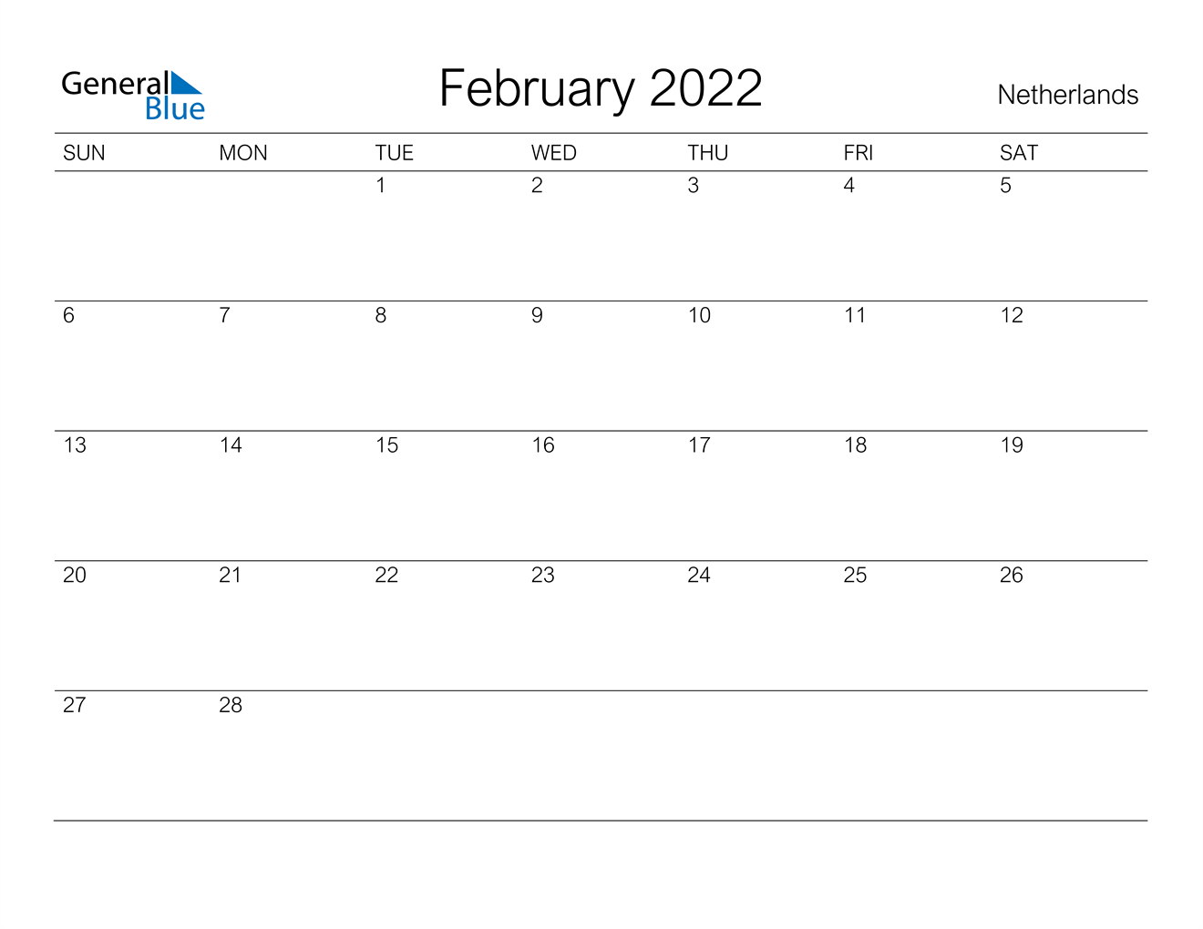 Get 2022 February Calendar Singapore
