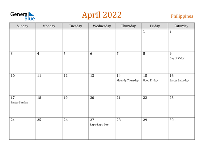 Get April 2022 Ka Calendar