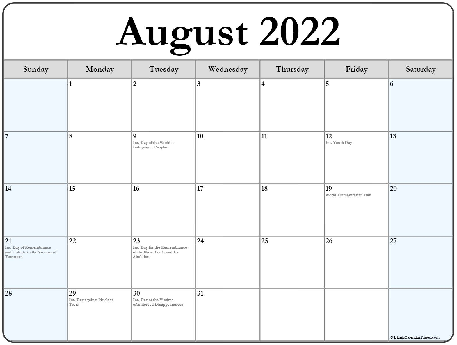 Get August 2022 Indian Calendar