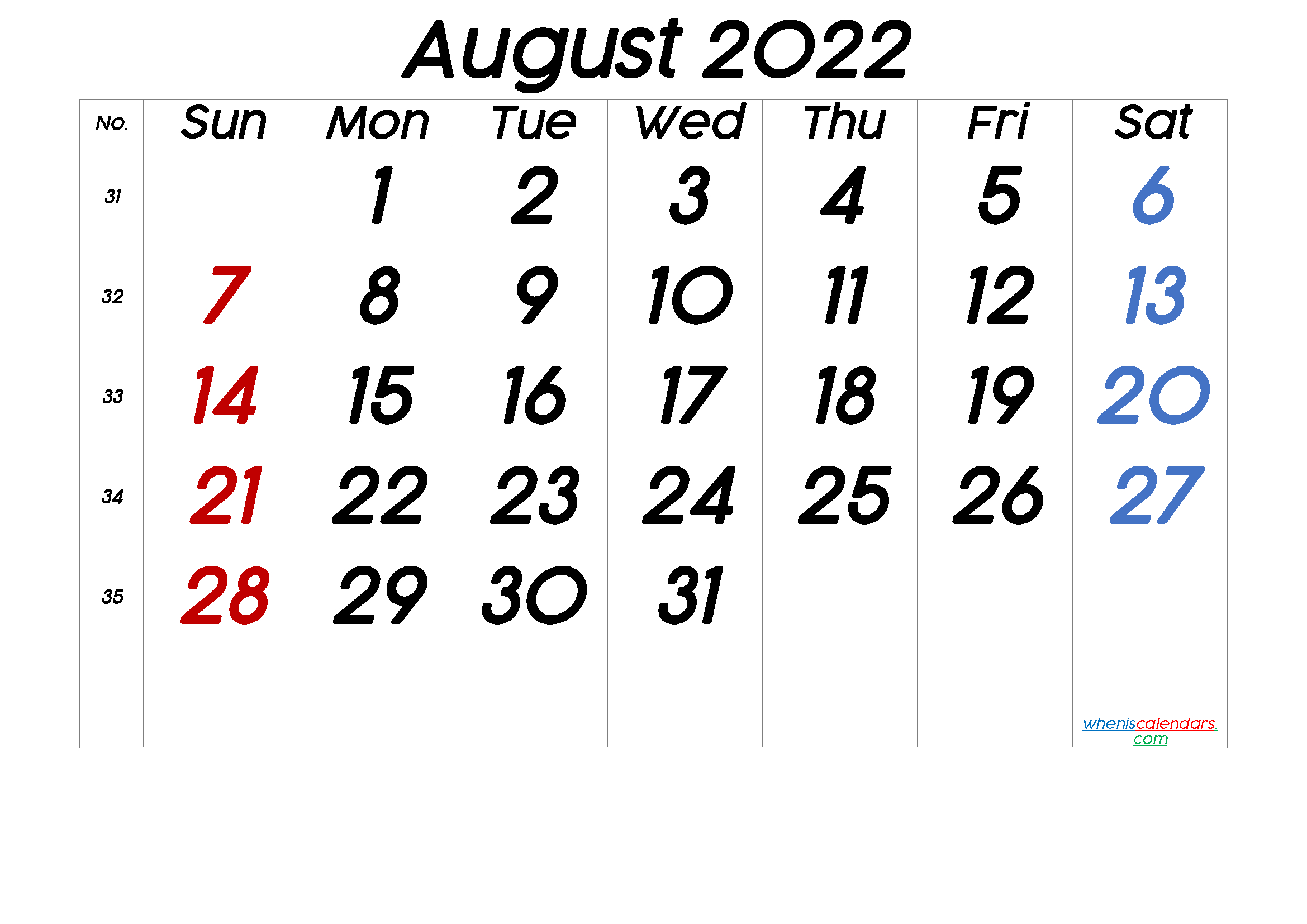 Get August 2022 Indian Calendar