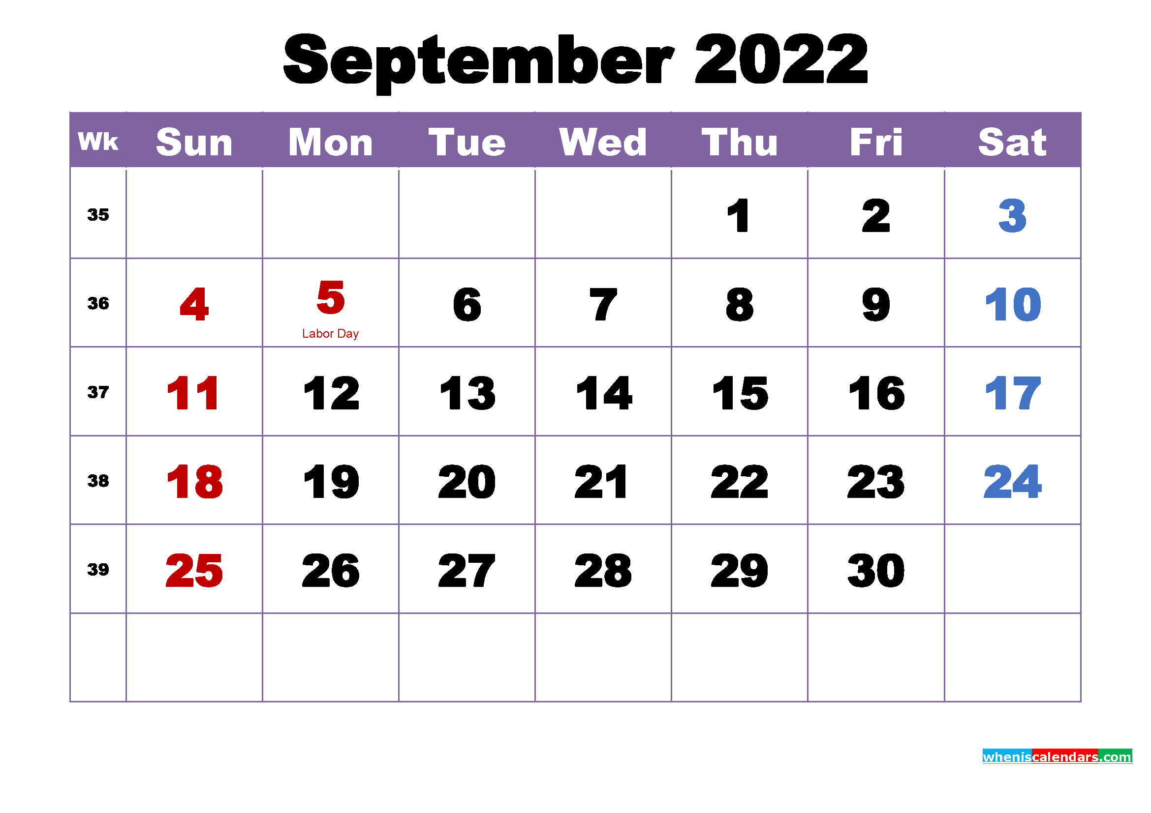 Get Calendar 2022 August September
