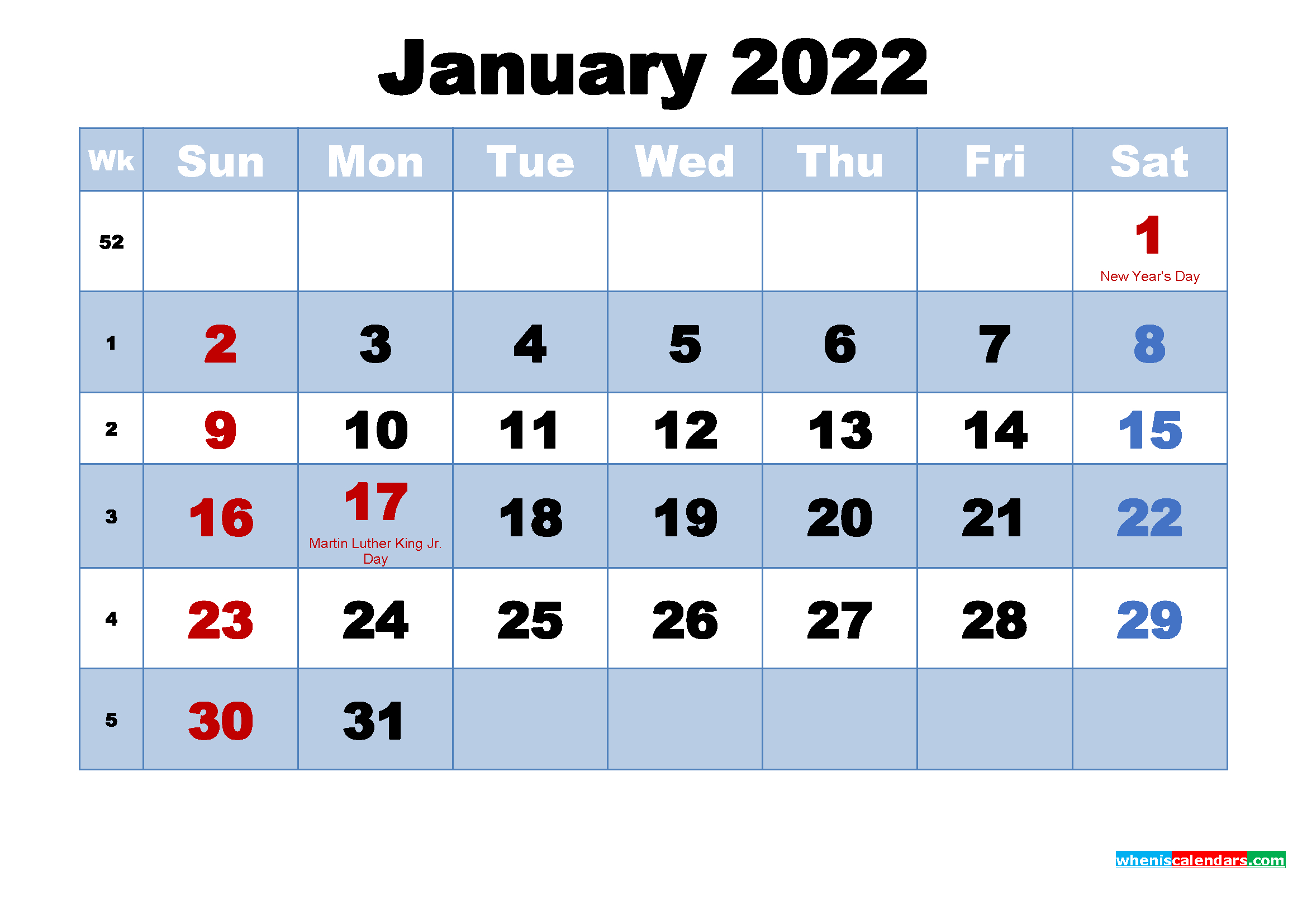 Calendar 2022 January Excel | Best Calendar Example