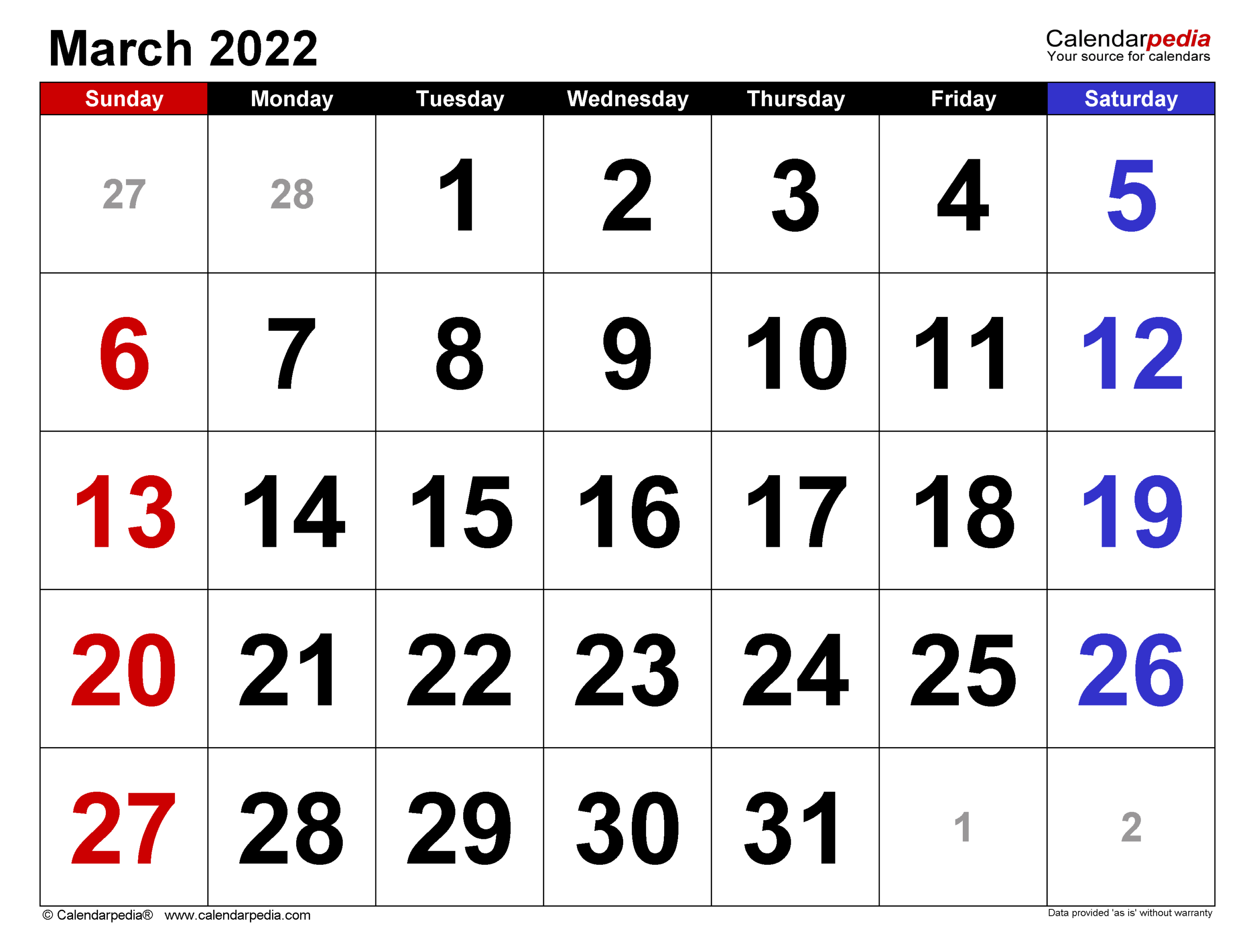Get Calendar 2022 March Ka