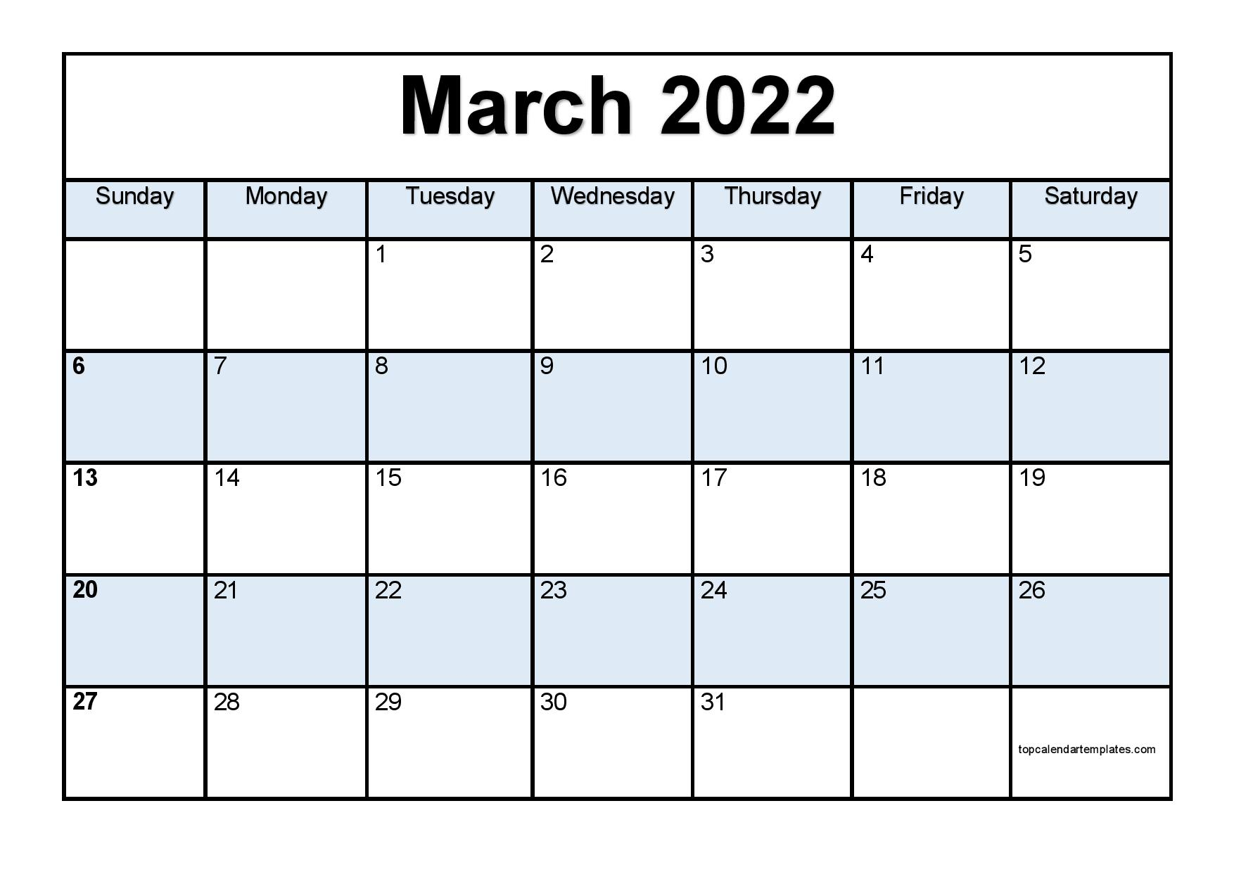 Get Calendar 2022 March With Festivals