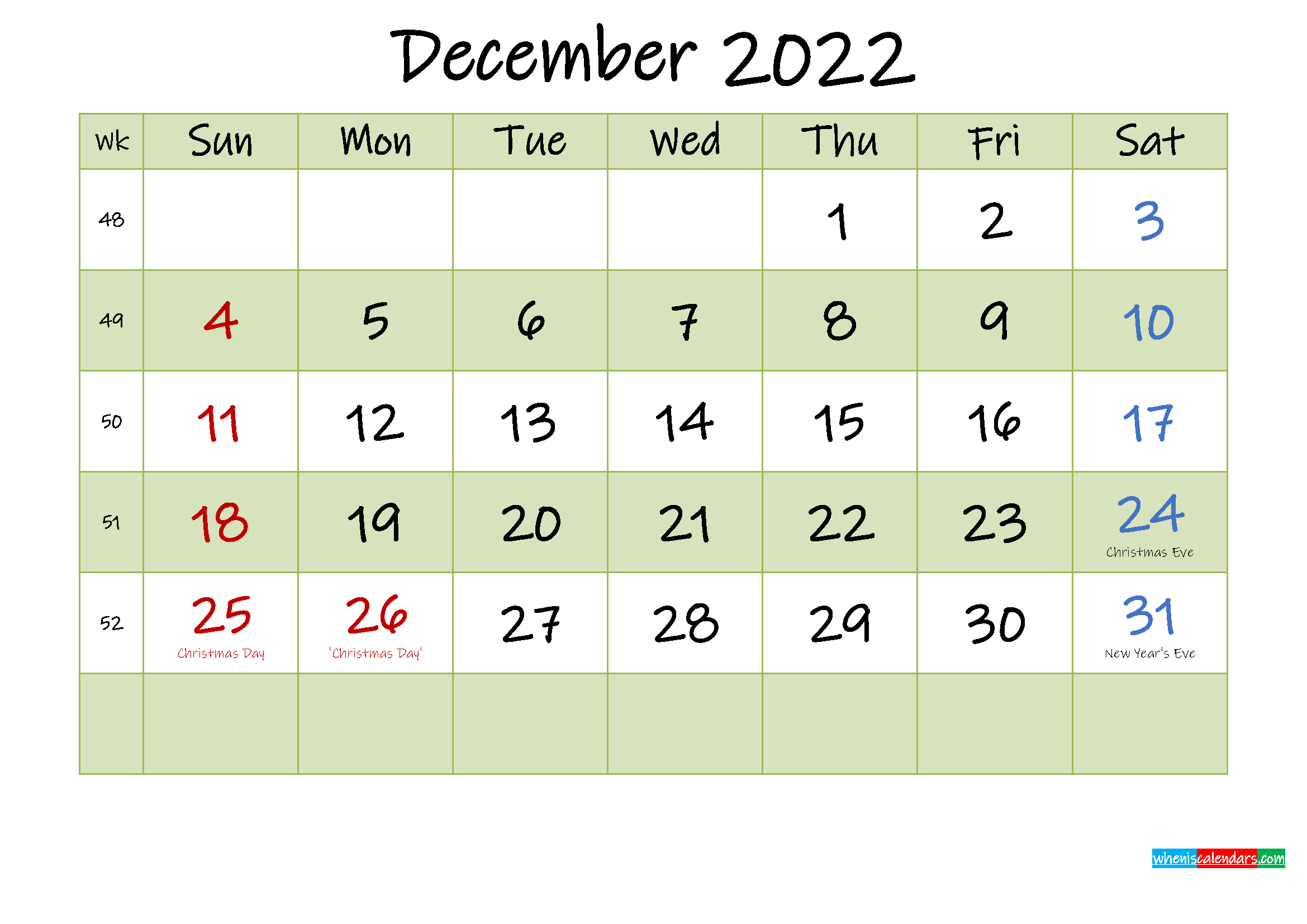 Get Calendar December 2021 January 2022