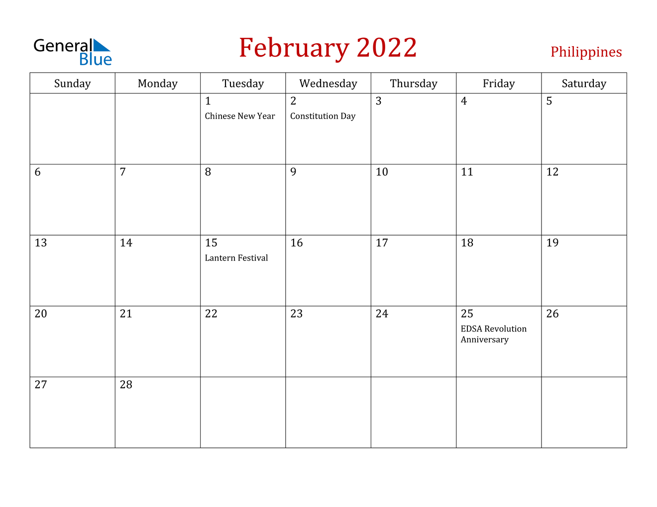 Get Calendar February 2022 Printable