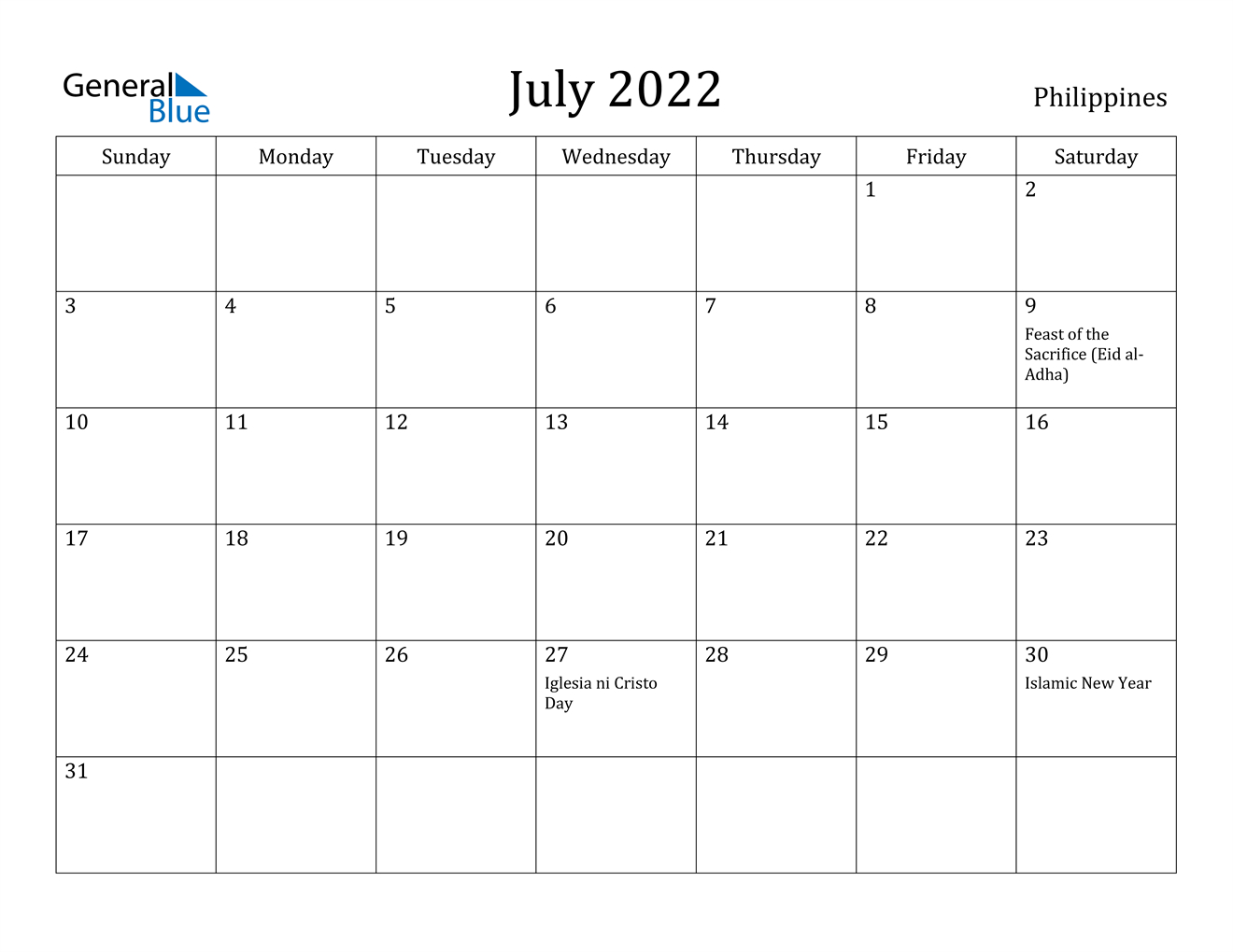 Get Calendar For July 2022