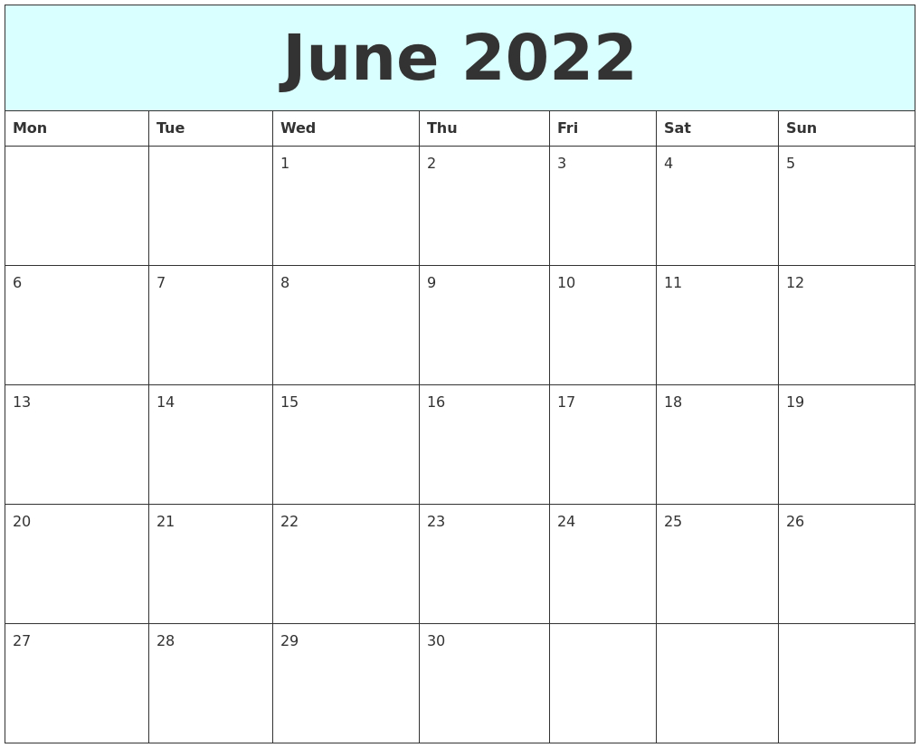 Get Calendar For June July And August 2022