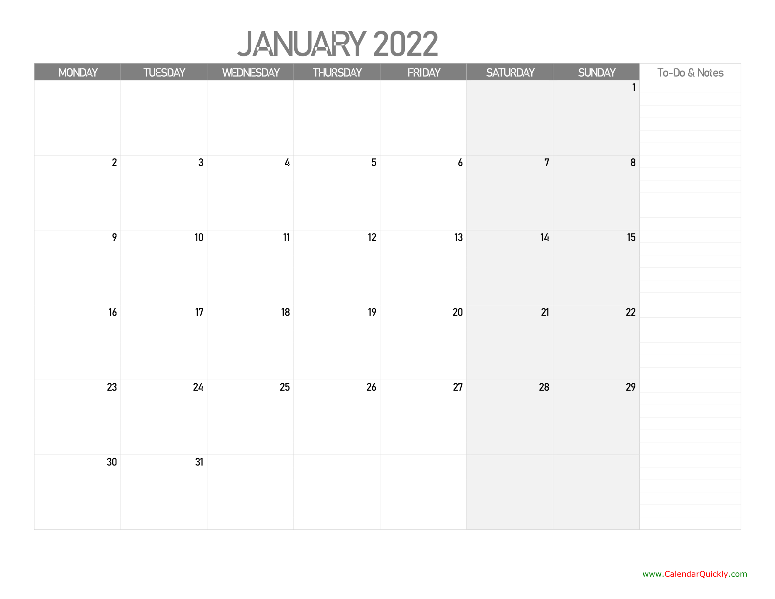 Get Calendar January 2022 Uk