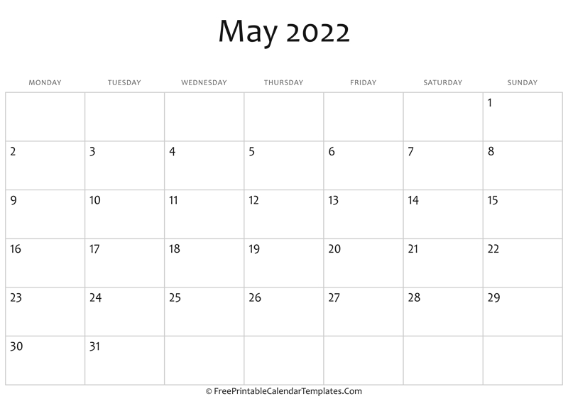Get Calendar May 2022 Uk