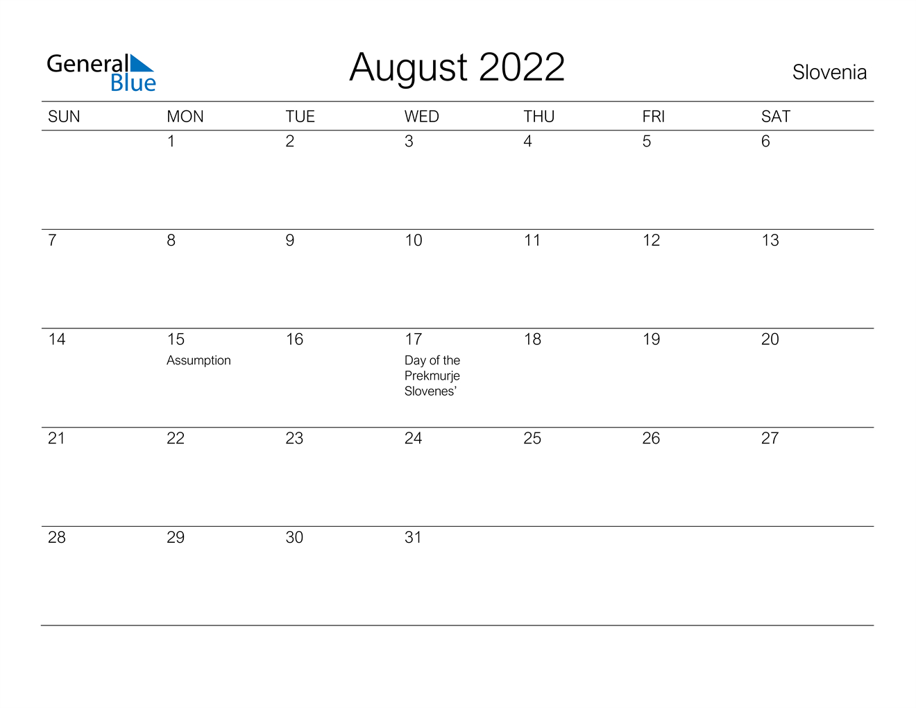 Get Calendar Page For August 2022