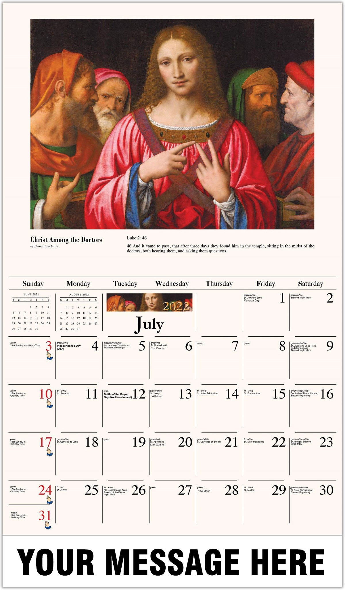 Get Catholic Calendar 2022 April