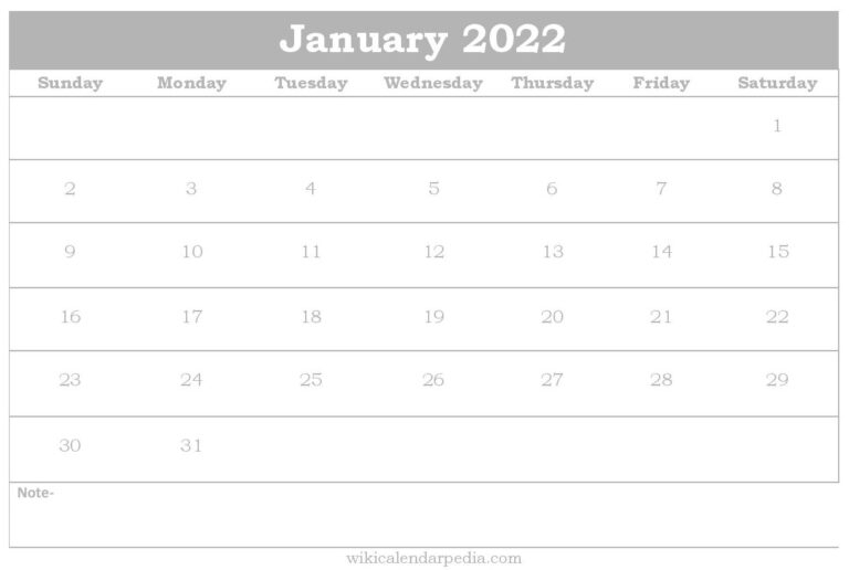 Get Daily Calendar 2022 January