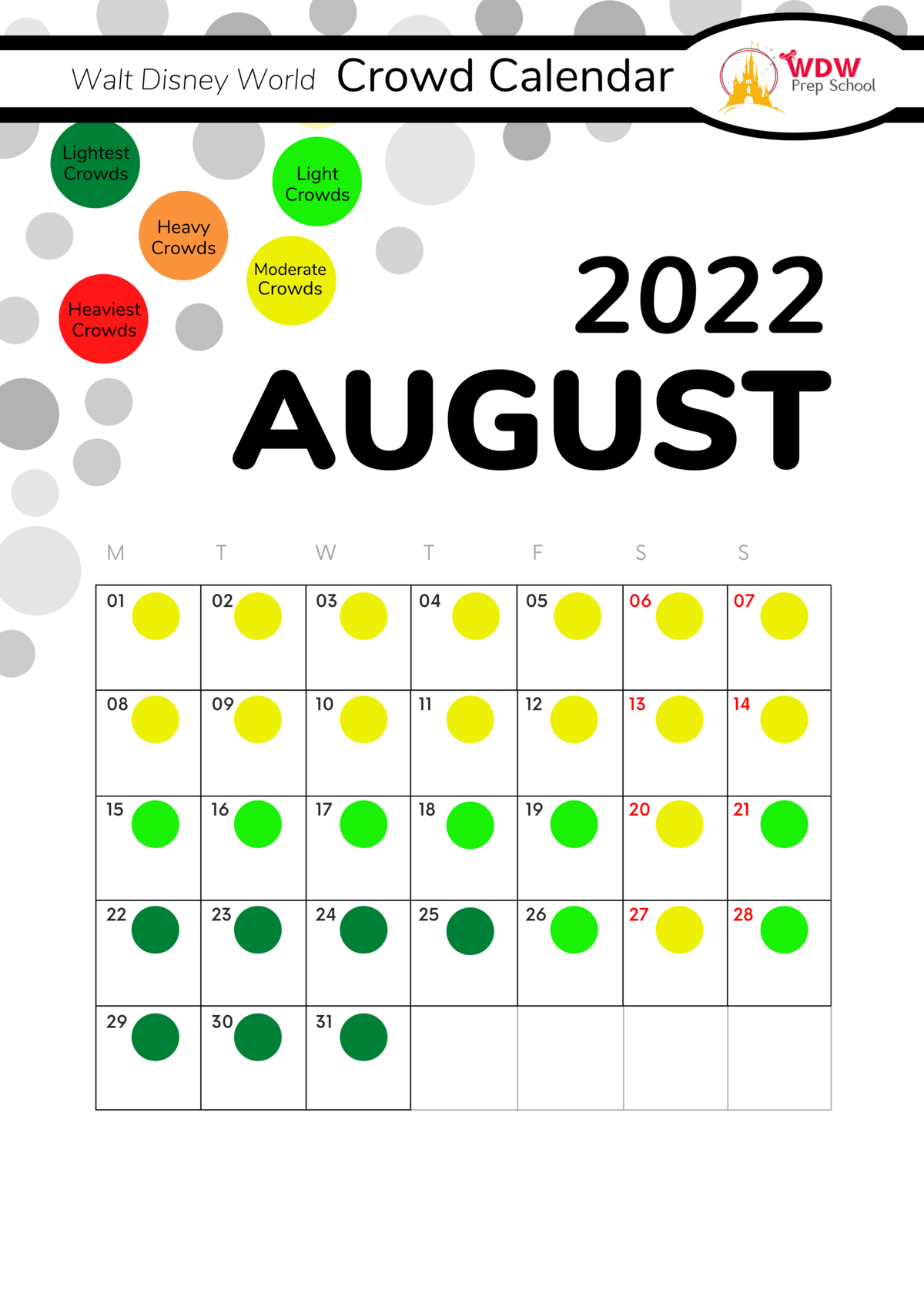 Get Disney Crowd Calendar August 2022