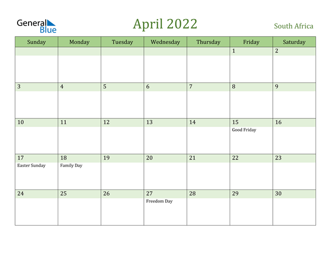 Get Editable Calendar April 2022