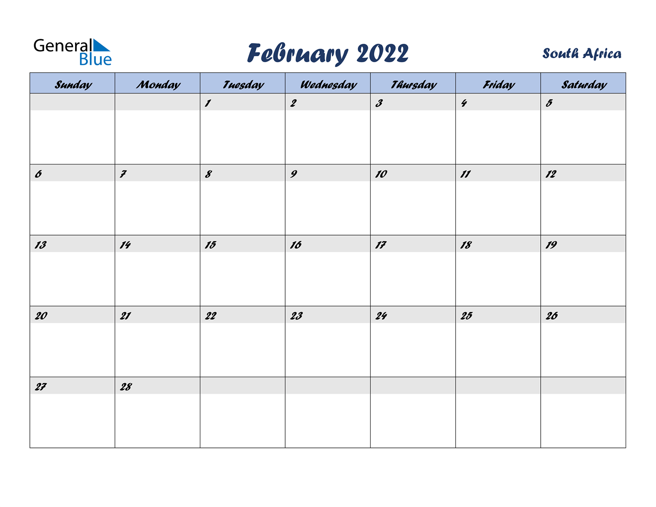 Get February 2022 Calendar Image