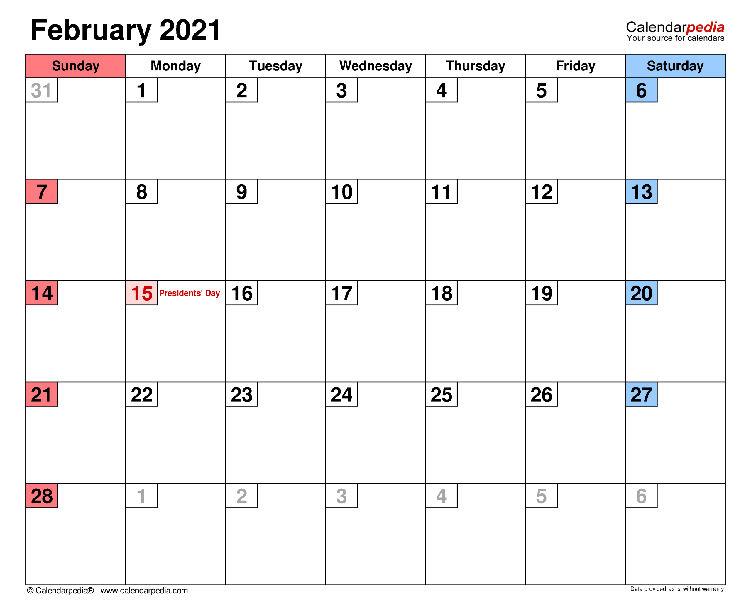 Get February 2022 Excel Calendar