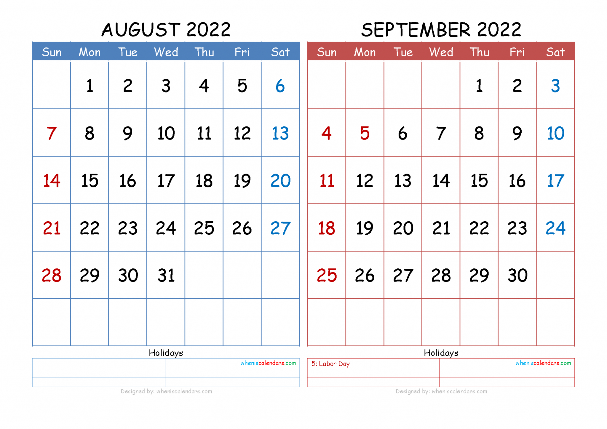 Get Free Calendar August 2022
