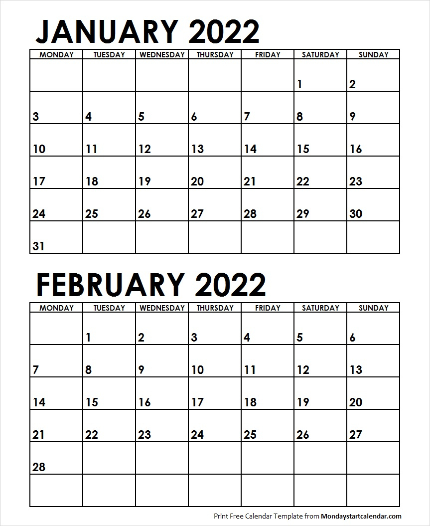 Get Free Printable Calendar January 2022 With Holidays