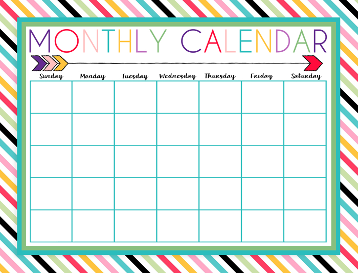 Get Free Printable Monthly Calendar With Lines No Download Required