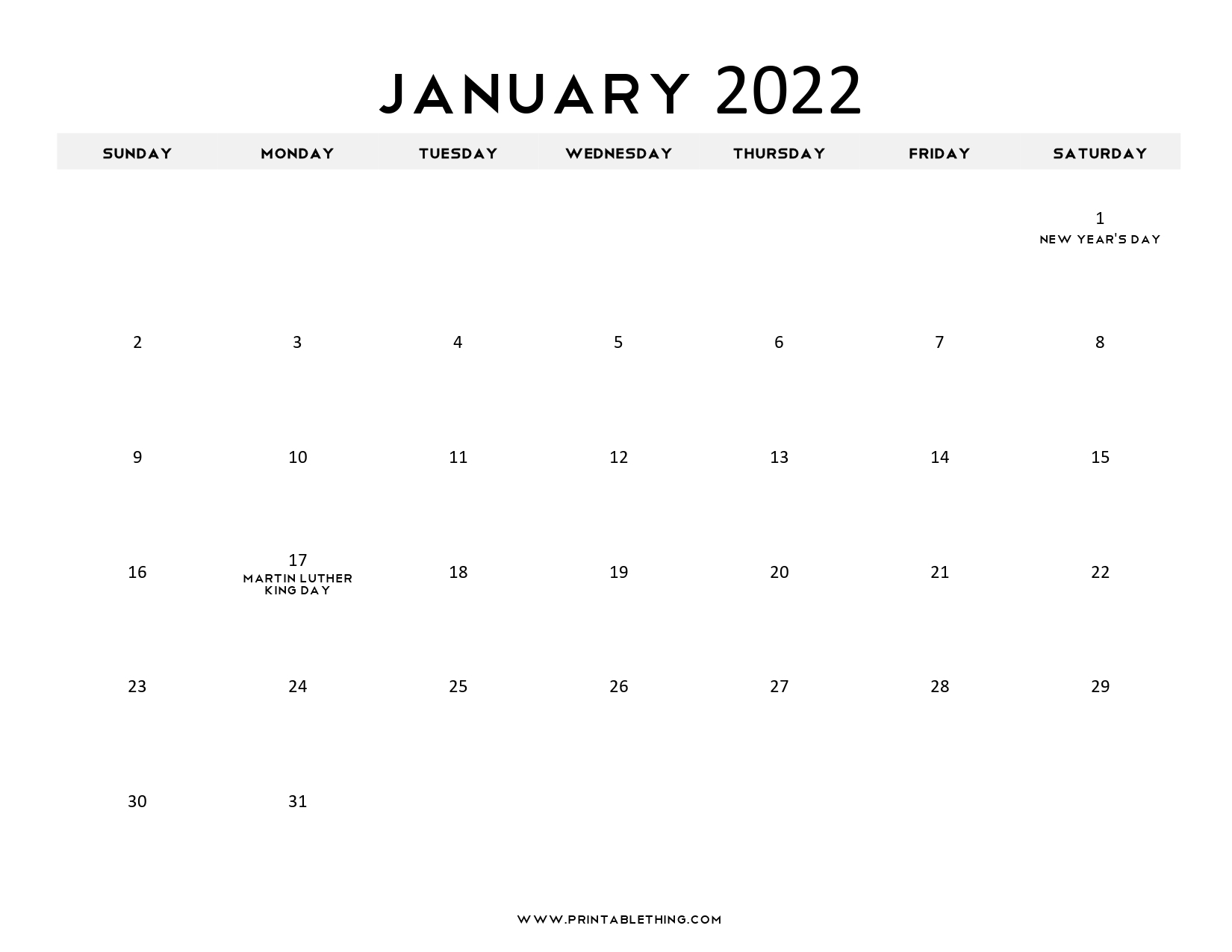 Get January 20 2022 Calendar