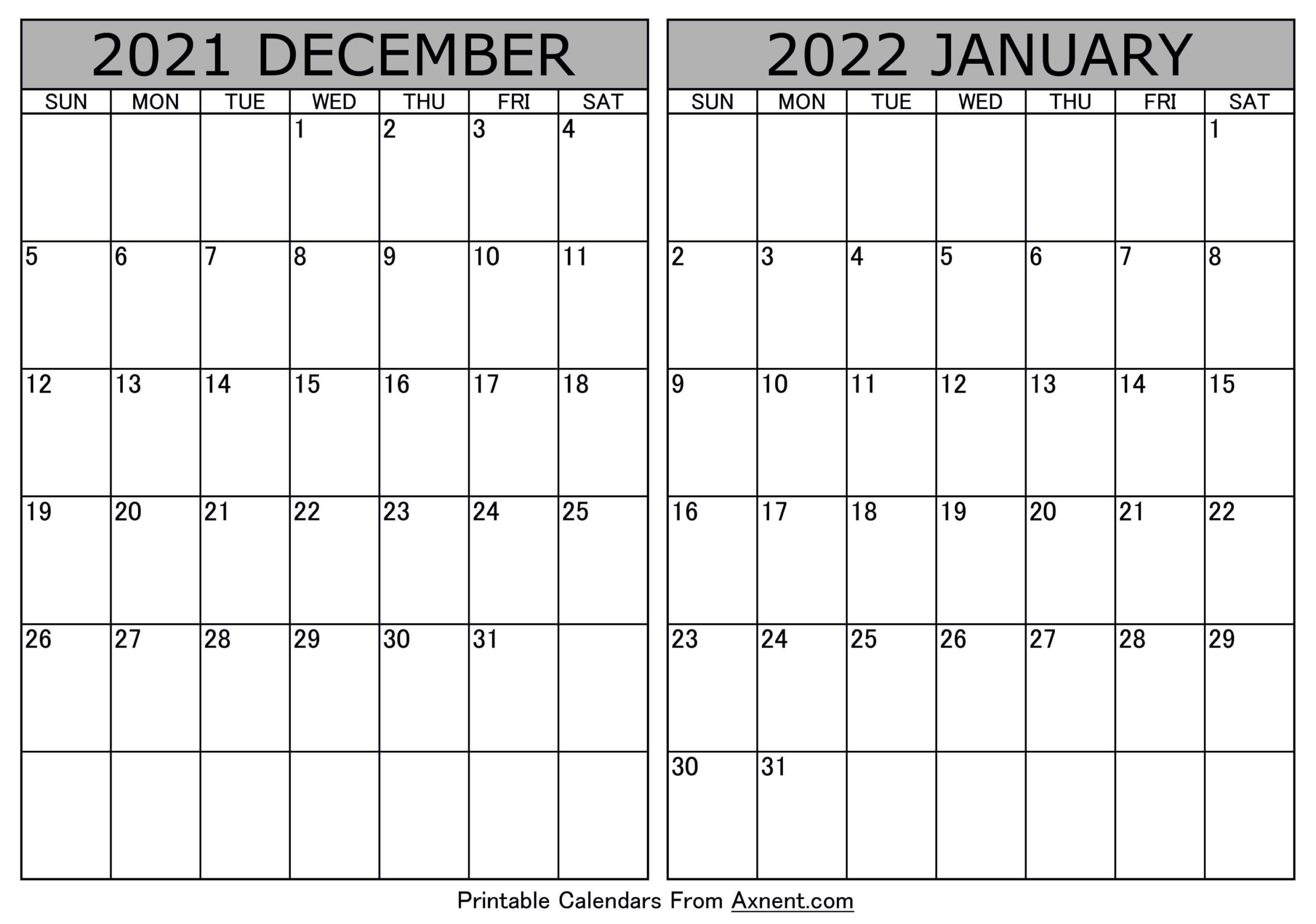 Get January 2022 Calendar Editable