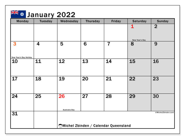 Get January 2022 Printable Calendar Landscape