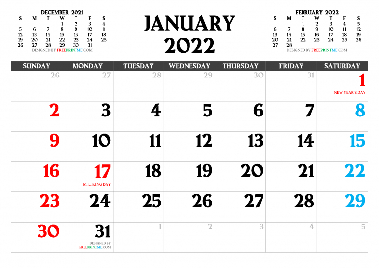 Get January 29 2022 Calendar