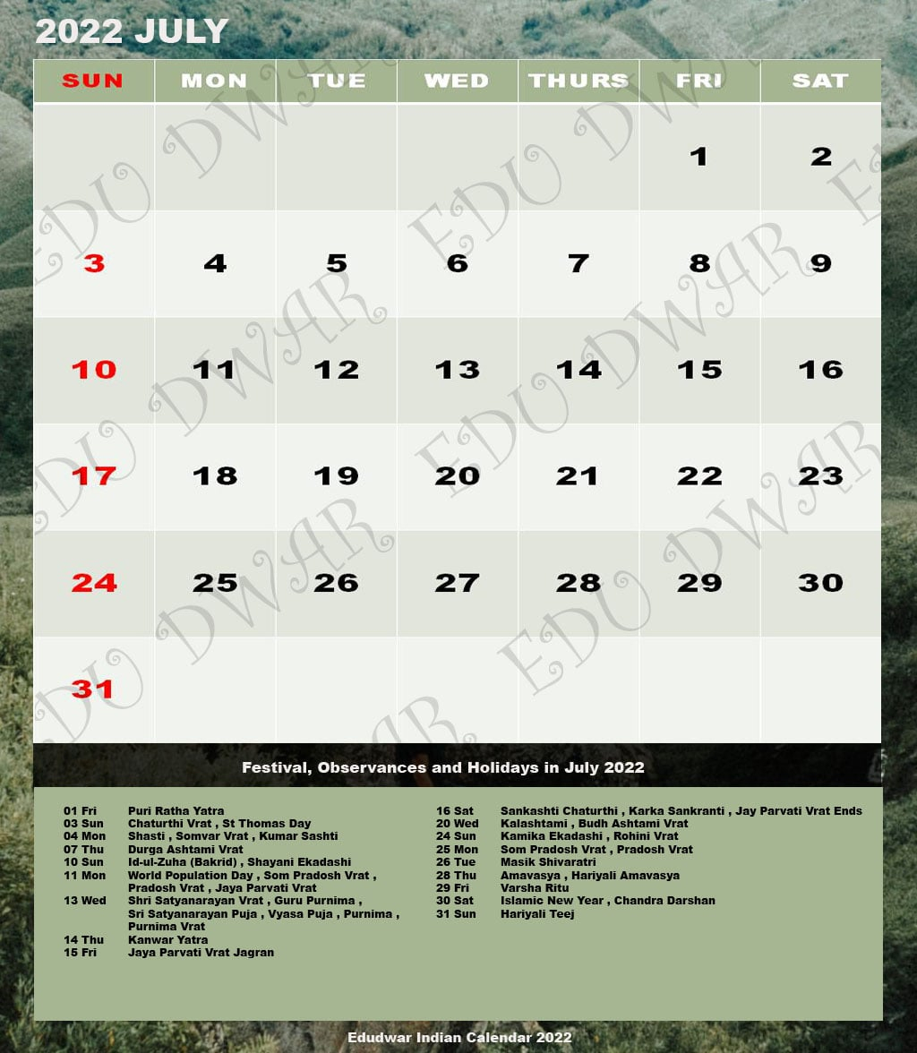 Get July 10 2022 Calendar